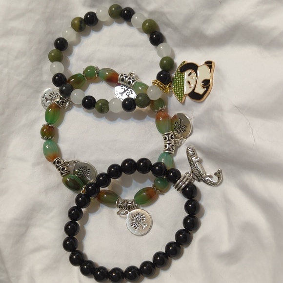 Natural Stone - Stretch Bracelet 7 1/2" Set - Picture 1 of 1